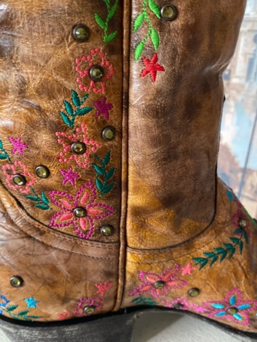 Old Gringo Sozey Swarovski Studded Brass Leather Boots Women's 7B NEW IN BOX - Picture 6 of 11